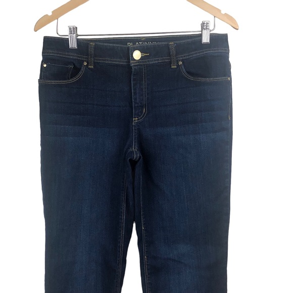 CHICO’S Platinum Straight Leg Denim Jeans Dark Wash Chico’s Size 0.5 Small 6 - Picture 2 of 8
